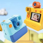 Kids toy hot selling 1080p mini dual lens thermal printing digital camera instant print camera with printer