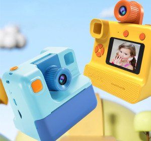 Kids toy hot selling 1080p mini dual lens thermal printing digital camera instant print camera with printer